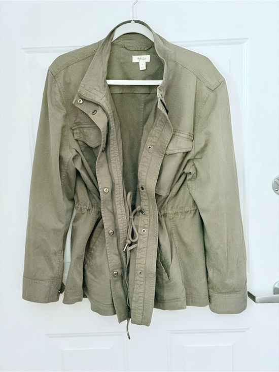 Style & Co. Jackets & Blazers - Style & Co. Olive Green Drawstring Utility Jacket NWOT.